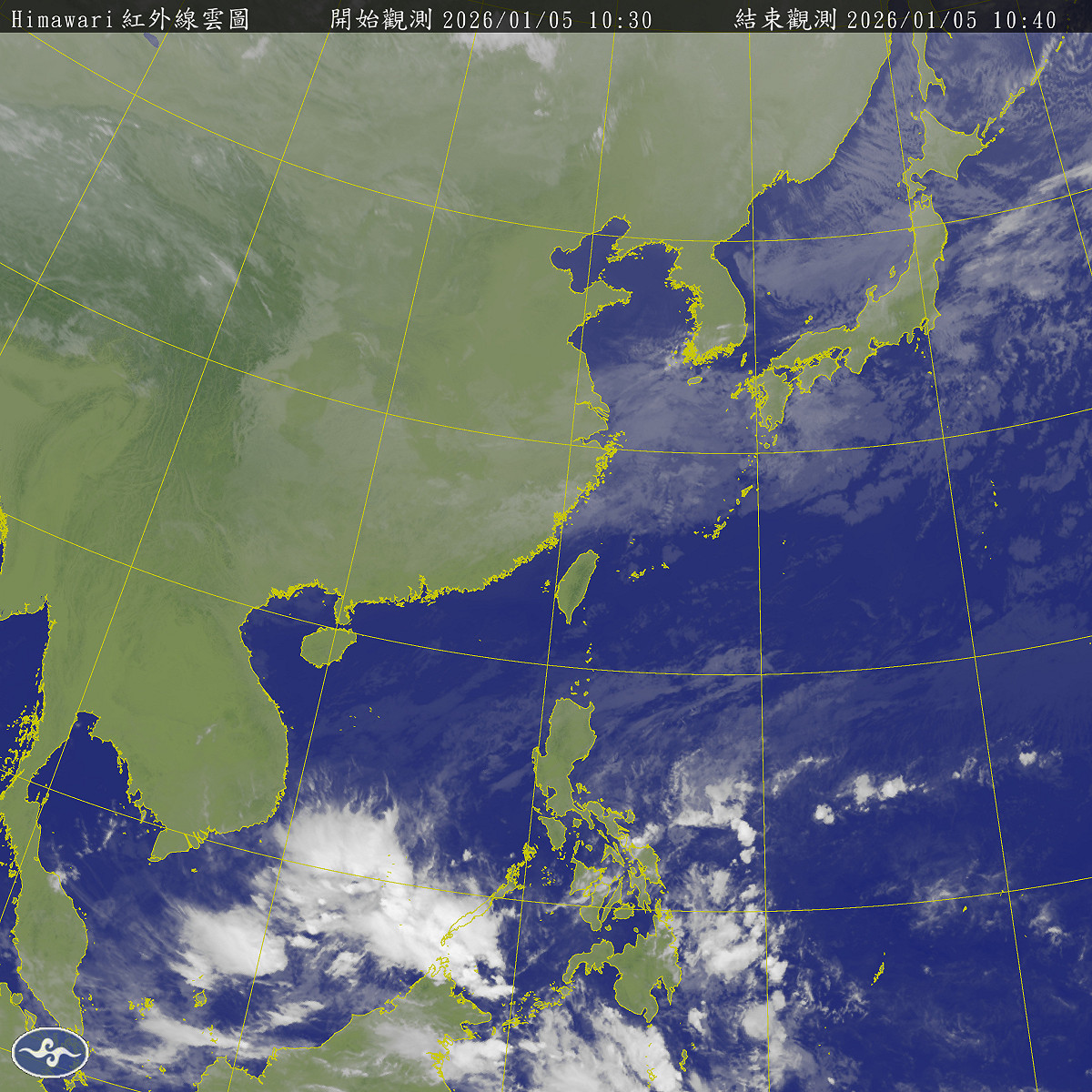 氣象專家吳德榮指出，下午北台雲量漸增，傍晚到明晨新強冷空氣前緣快速掃過，迎風面北部、東半部有短暫雨。 圖：取自氣象署
