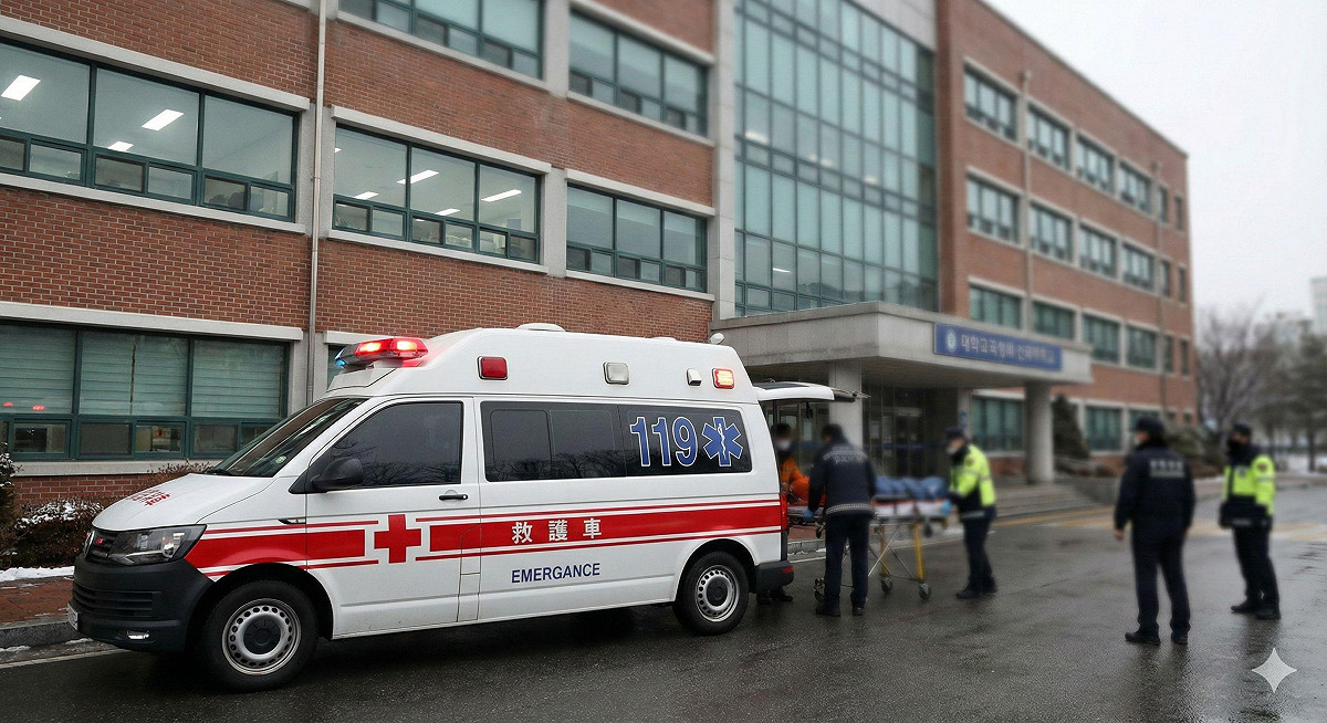 桃園大學一名21歲男生上課中猝死，法醫初步判定心因性猝死，是否與低溫有關，仍在調查中。(圖為情境示意) 圖：Gemini　AI生成 / 曾郡秋 製