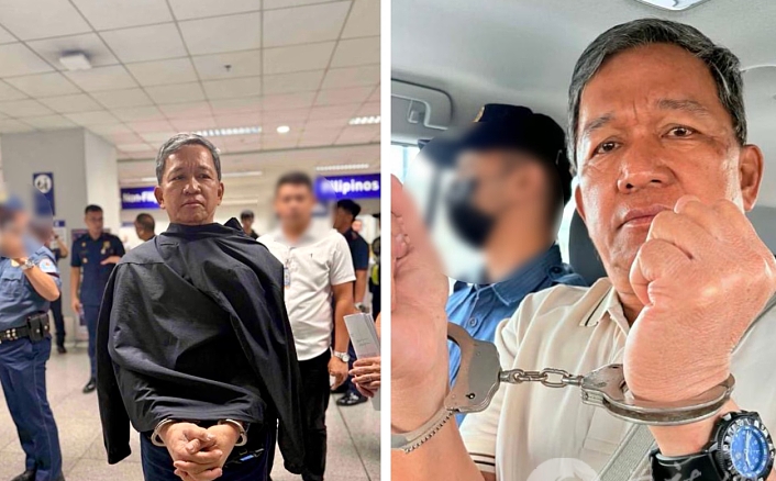 菲律賓空軍退役少將羅密歐·波奎茲因煽動叛亂罪，自泰國返國後被捕。 圖 : 翻攝自菲龍網