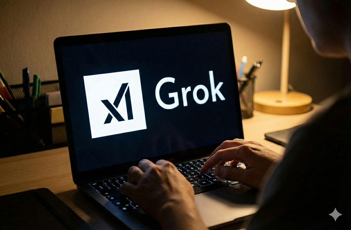 印尼因Grok生成深偽與色情內容，成首個全面禁絕該AI的國家。(圖為使用示意) 圖：Gemini　AI生成 / 曾郡秋 製