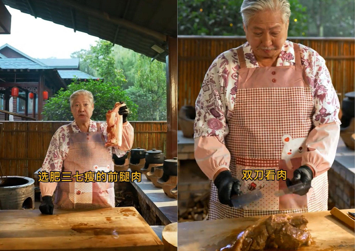 武打巨星李連杰凍齡謠言未歇，74歲洪金寶曬下廚片氣色佳，行動反差掀熱議。 圖：翻攝自洪金寶　抖音頻道