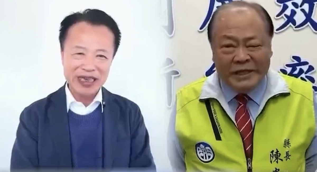 翁章梁(左)、陳光復(右)拍影片「唯一支持邱議瑩」。 圖：邱議瑩辦公室/提供