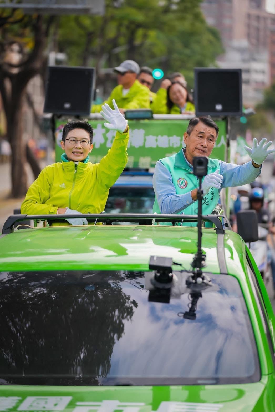 林岱樺在高雄市長初選民調決戰前剃短髮現身明志。 圖：林岱樺臉書
