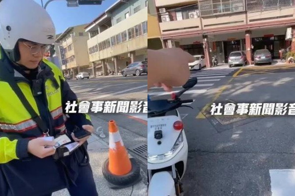 男騎士違規闖紅燈遭員警開單，怒噴警方「死要錢」。 圖：翻攝社會事新聞影音