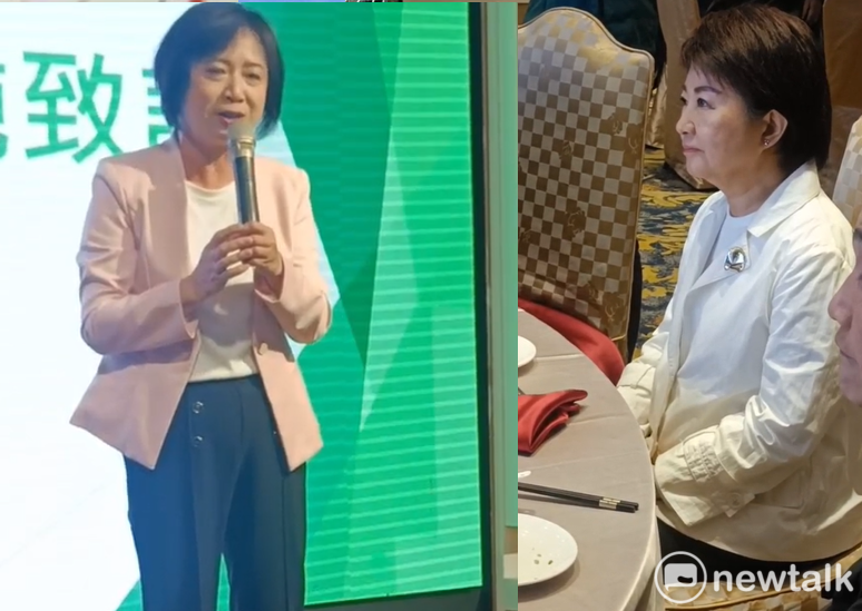 立委何欣純今（19）日出席民進黨台中市議會黨團幹部交接典禮時，當著市長盧秀燕的面承諾，「未來如果我們可以的話，我也希望由我來普發現金！」 圖：唐復年/攝