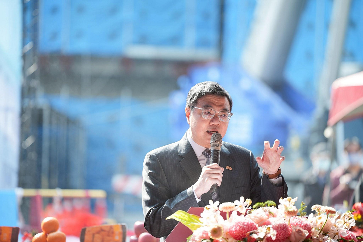 行政院長卓泰今(19)日出席「海洋委員會、海洋保育署及國家海洋研究院合署辦公廳舍新建工程」上樑典禮。 圖：行政院提供
