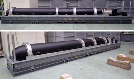 日本海上自衛隊公開接收日本國內研發的新型小型無人水下載具（UUV），將，用於強化水下防衛。 圖：翻攝「X」@JMSDF_PAO