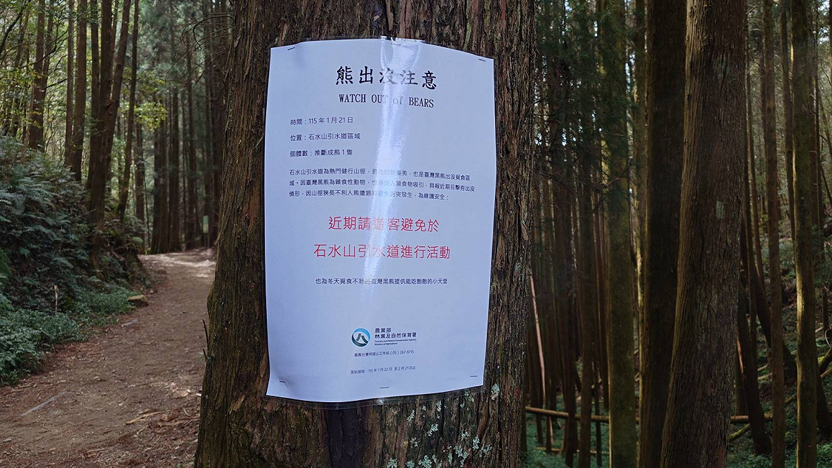 林業及自然保育署近日公告提醒民眾避免前往該區進行遊憩活動。 圖：林業及自然保育署嘉義分署/提供