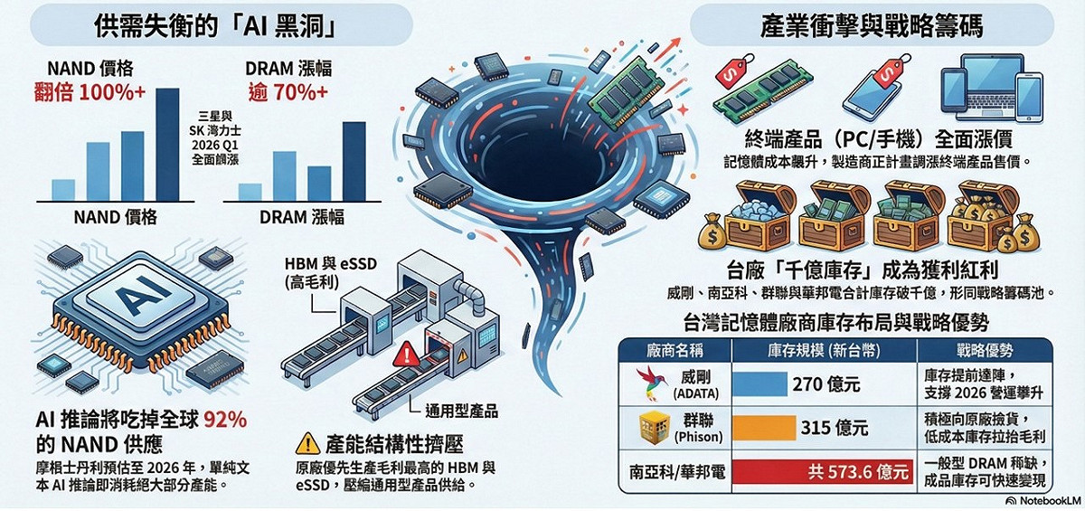 圖一記憶體漲不停的真相。 圖: 分析師葉俊敏/提供