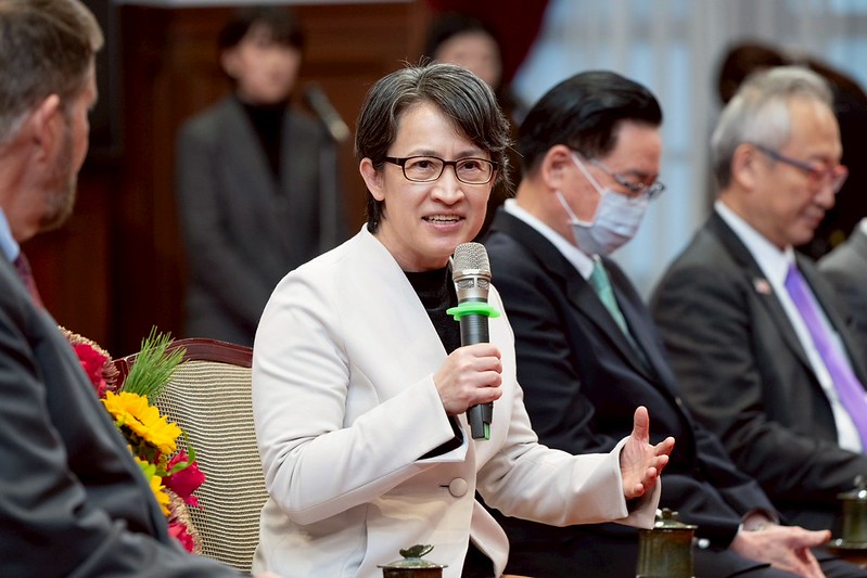 蕭美琴28日下午接見美台商業協會訪問團。 圖：總統府提供