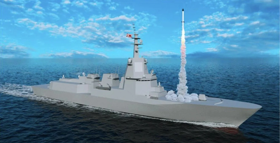 日本首艘「神盾系統搭載艦」（ASEV）、編號 CG-191 的萬噸級巨艦。圖為 ASEV 示意圖。 圖：翻攝自 騰訊新聞@觀局有語