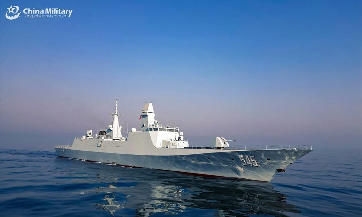 中國解放軍054B型飛彈巡防艦首艦「漯河號（舷號545）」。 圖：翻攝陸網/國防部網