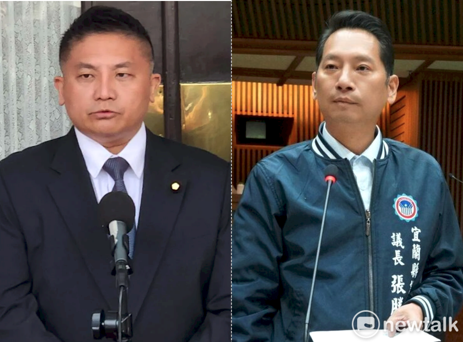 立委吳宗憲（左）以及宜蘭縣議會議長張勝德都有意爭取國民黨宜蘭縣長提名。 圖：黃建豪 / 攝、翻攝張勝德臉書（新頭殼合成）
