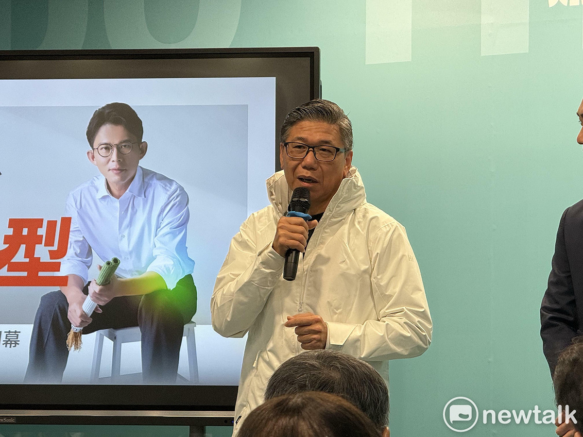 國民黨台北市議員陳明義今出席民眾黨主席黃國昌新北市長競選總部開幕。 圖：周煊惠 / 攝