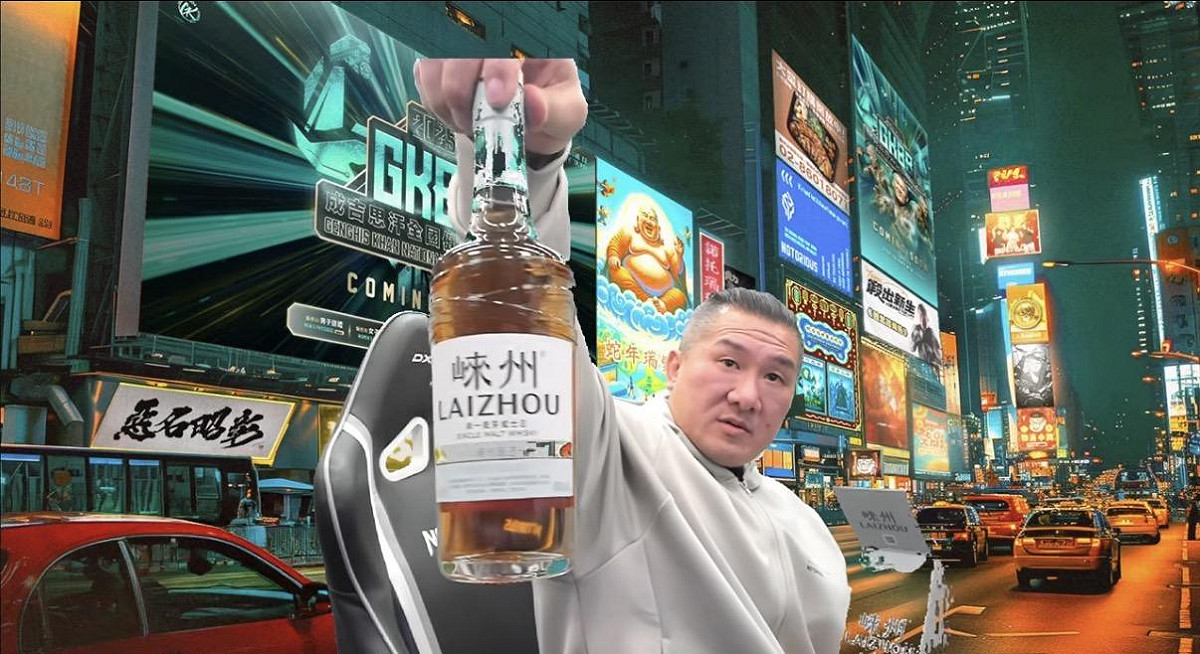館長這次的中國行，原本劇本顯然是想透過瘋狂吹捧中國、貶低台灣來向對岸交心。然而，他那缺乏常識的「大老粗」式讚美，卻在網路上演變成一場場令人啼笑皆非的「反行銷」災難。（圖為館長陳之漢日前在鏡頭前秀出一款中國威士忌禮盒，遭檢舉指控其涉嫌違反《菸酒管理法》。） 圖：翻攝自 館長惡名昭彰 YT（資料照片）
