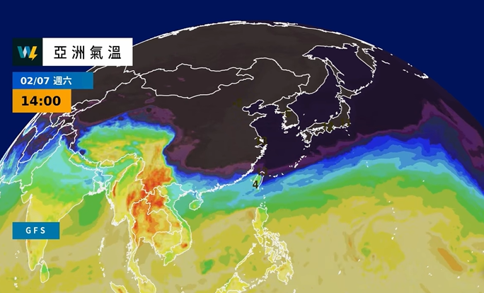 周末可能受到強烈大陸冷氣團或寒流影響，氣溫嚴寒。 圖：天氣風險臉書粉專