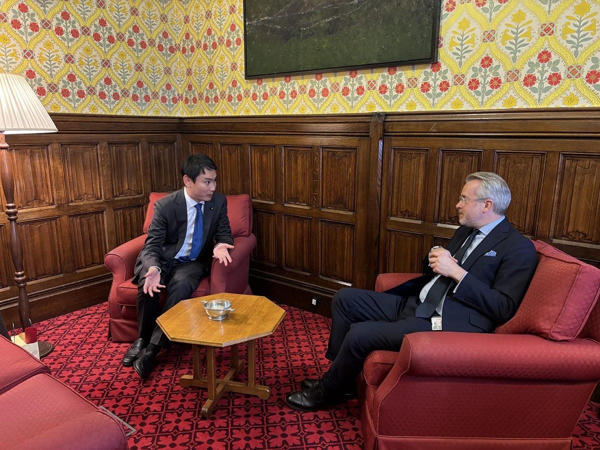 陳冠廷訪英會晤上議院領袖及下議院議員，就台美、台英合作與美英關係等議題交換意見。 圖：陳冠廷辦公室提供