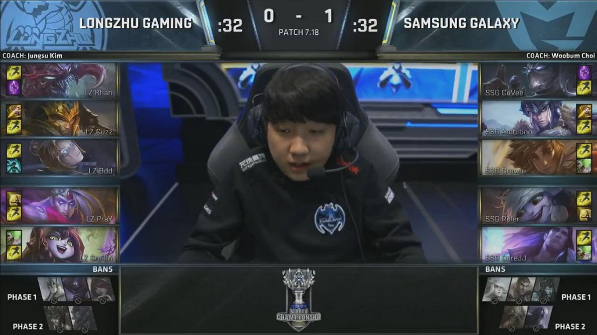 雙方選角。 圖：翻攝自 LoL Esports YouTube