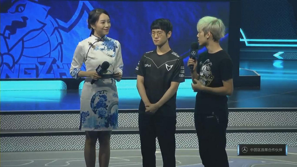 SSG當家中路選手「Crown」在賽後接受訪問。 圖：翻攝自 LoL Esports YouTube