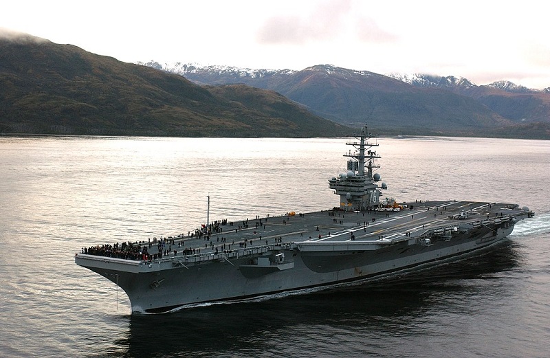 雷根號（USS Ronald Reagan）為美國海軍唯一一艘前沿部署的航空母艦。 圖：翻攝維基百科（資料照）