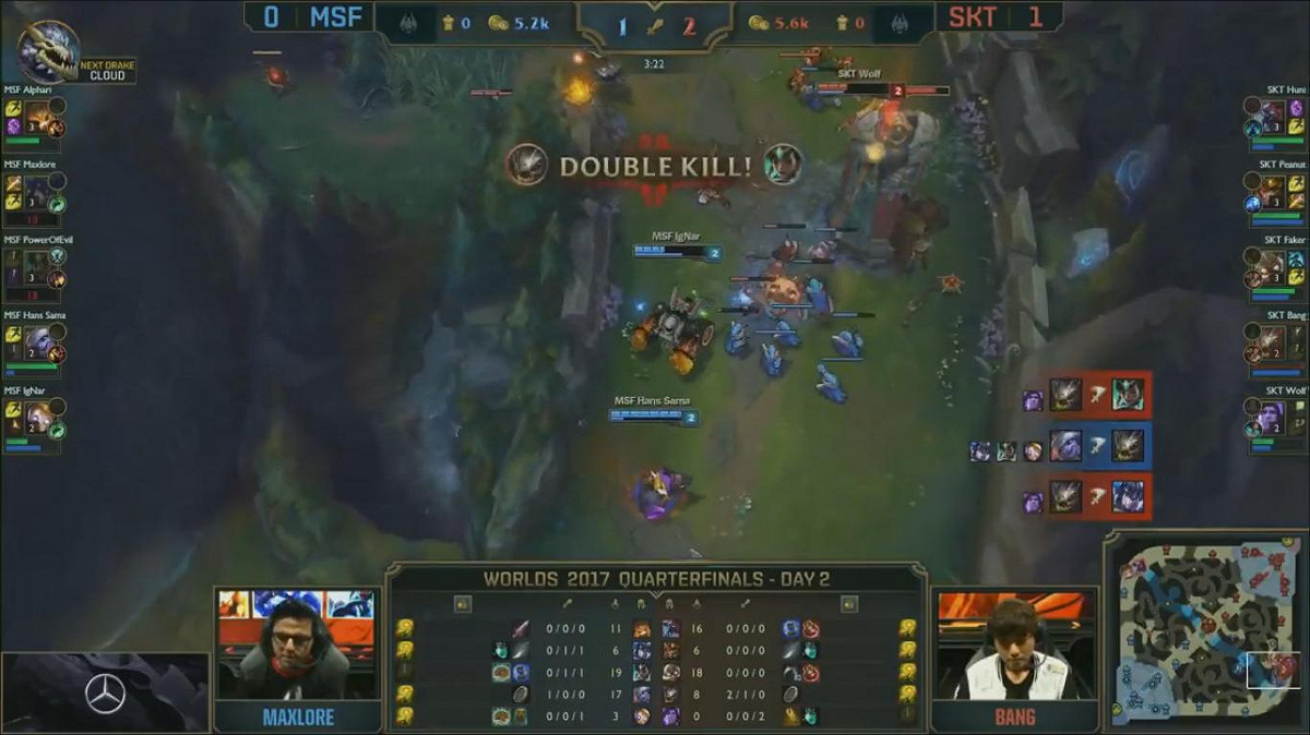 MSF第一次塔殺犯了失誤。 圖：翻攝自 LoL Esports YouTube