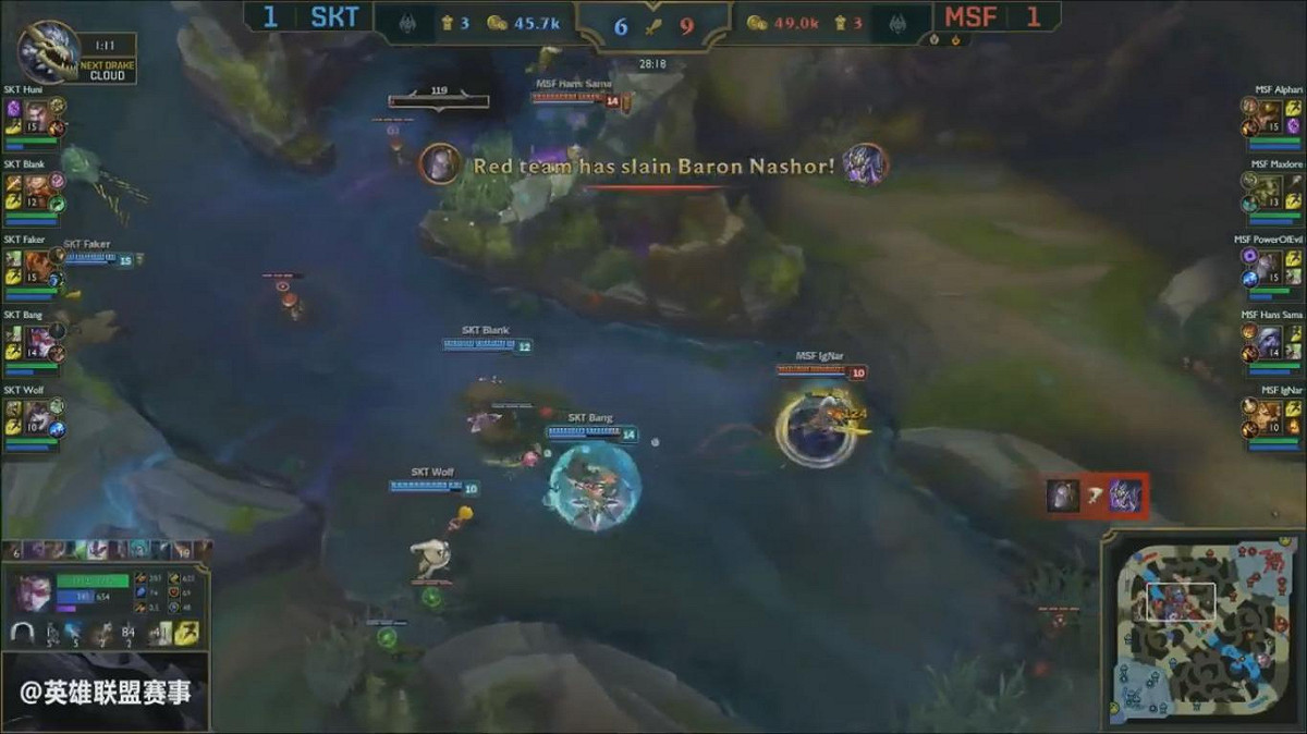 MSF拿下巴龍。 圖：翻攝自 LoL Esports YouTube