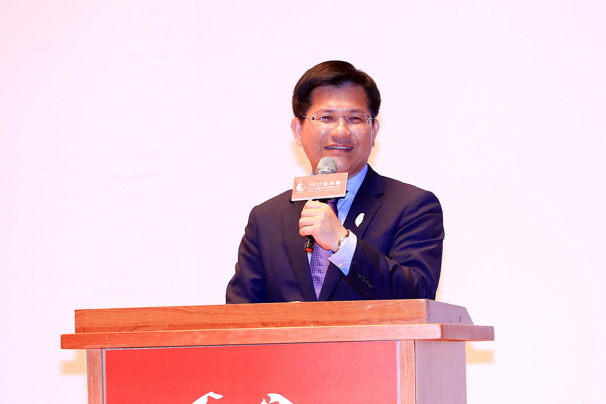 林佳龍在金手獎頒獎會上致詞。 圖：台中市政府/提供