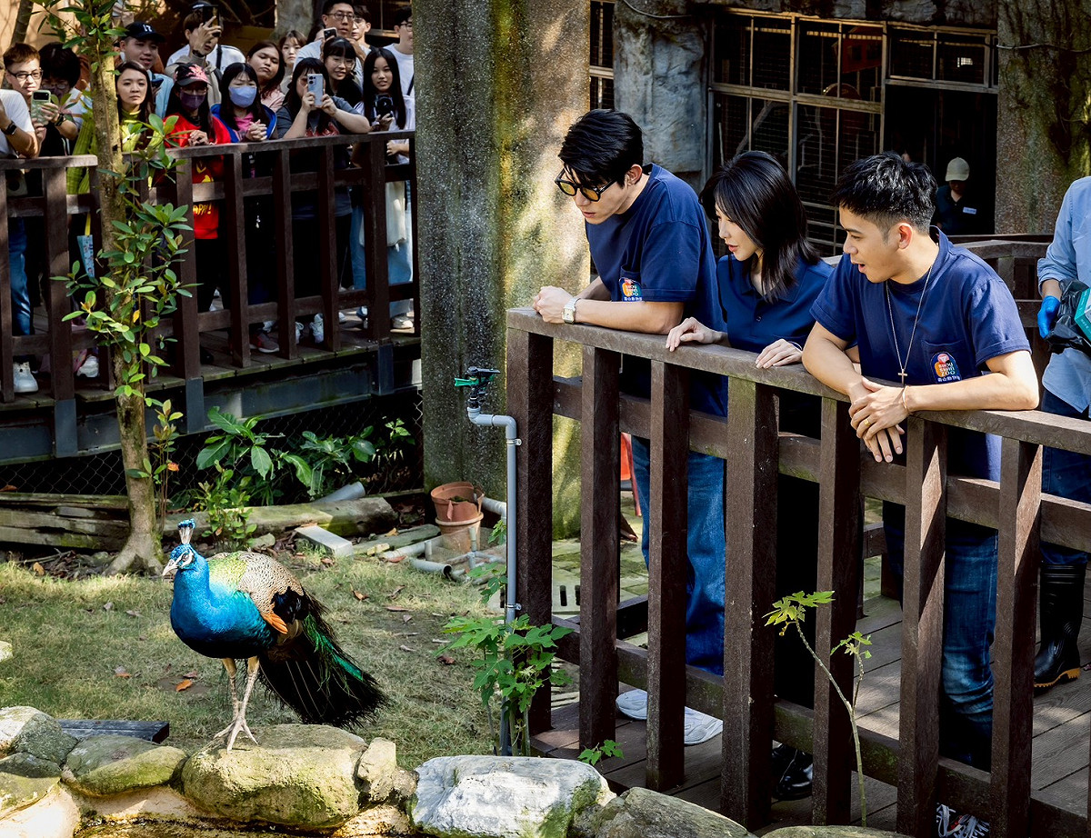 影集《動物園》主要演員重返壽山動物園探訪園區動物。 圖：影集《動物園》/提供