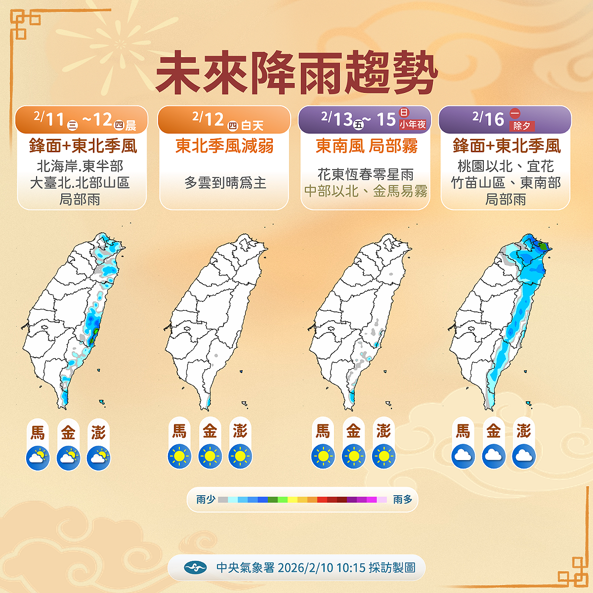 未來一週降雨趨勢。 圖：氣象署／提供