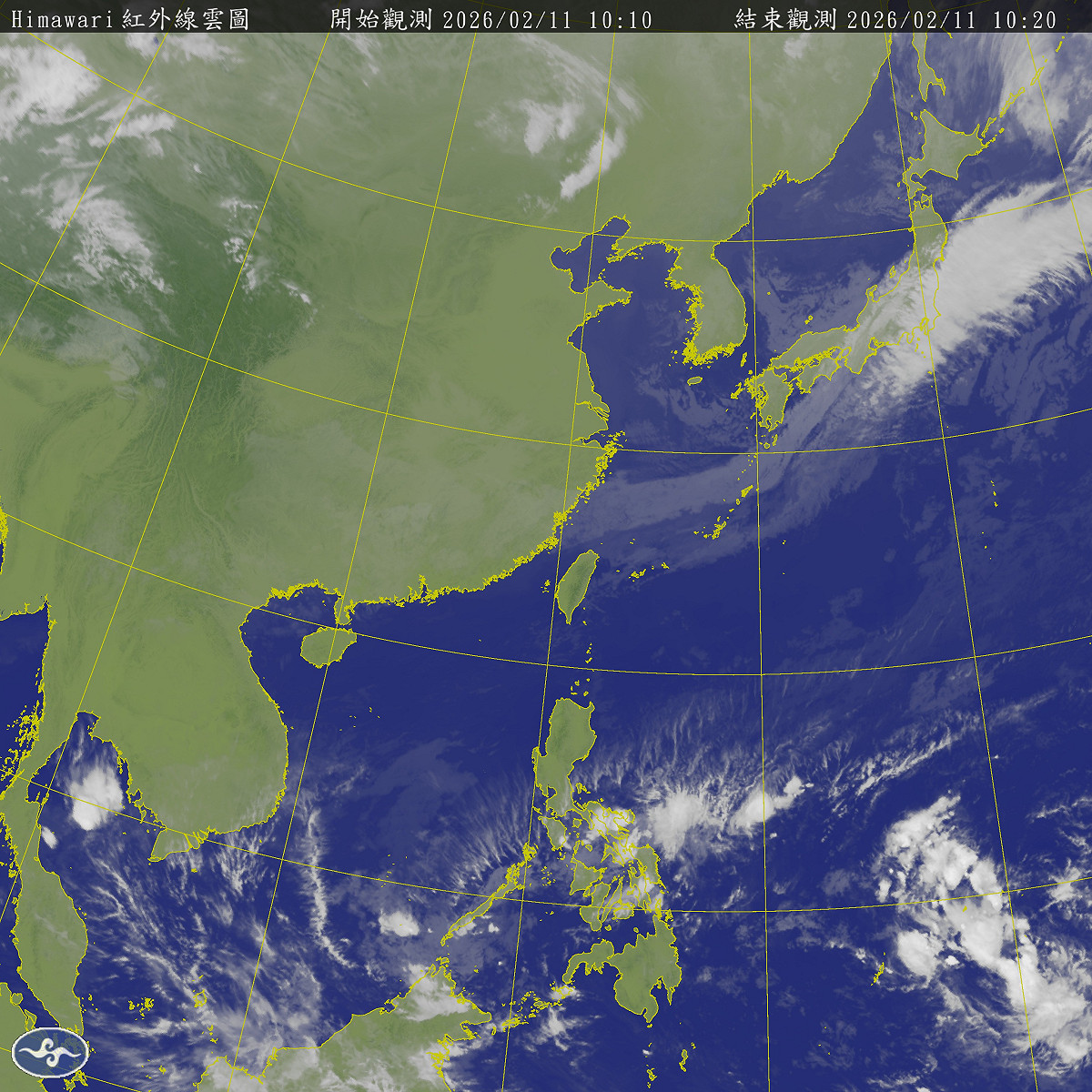 今(11)日東北季風挾少量水氣南下，下午起北海岸、東半部轉濕涼；明(12)日各地好轉為晴時多雲，氣溫回升，到小年夜都是晴朗穩定的天氣。 圖：取自氣象署
