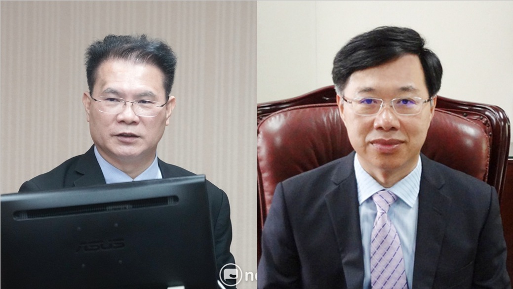 總統府11日發布總統令，核准法務部政務次長徐錫祥（右）辭職並予免職，同時任命原常務次長黃謀信（左）接任政務次長一職。 圖：新頭殼合成