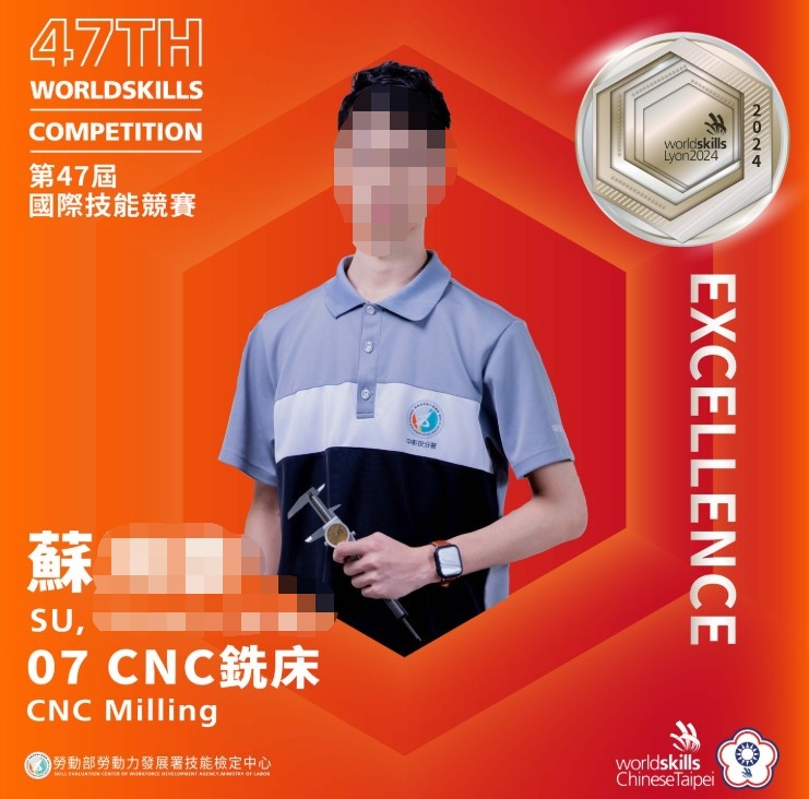 死者蘇姓哥哥曾是CNC銑床國手。 圖：翻攝自勞動部