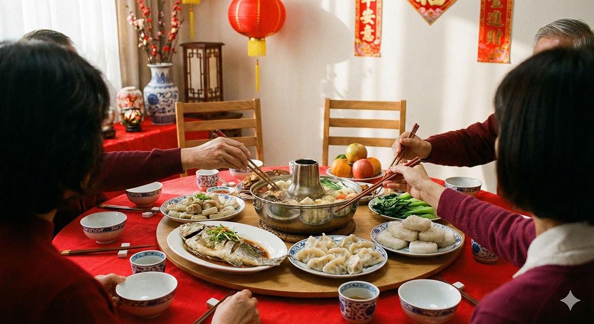 李君右醫師指出春節大餐酒精易致夜間缺氧，越睡越累恐是呼吸中止症警訊。 圖：Gemini_AI 示意 / 曾郡秋 製