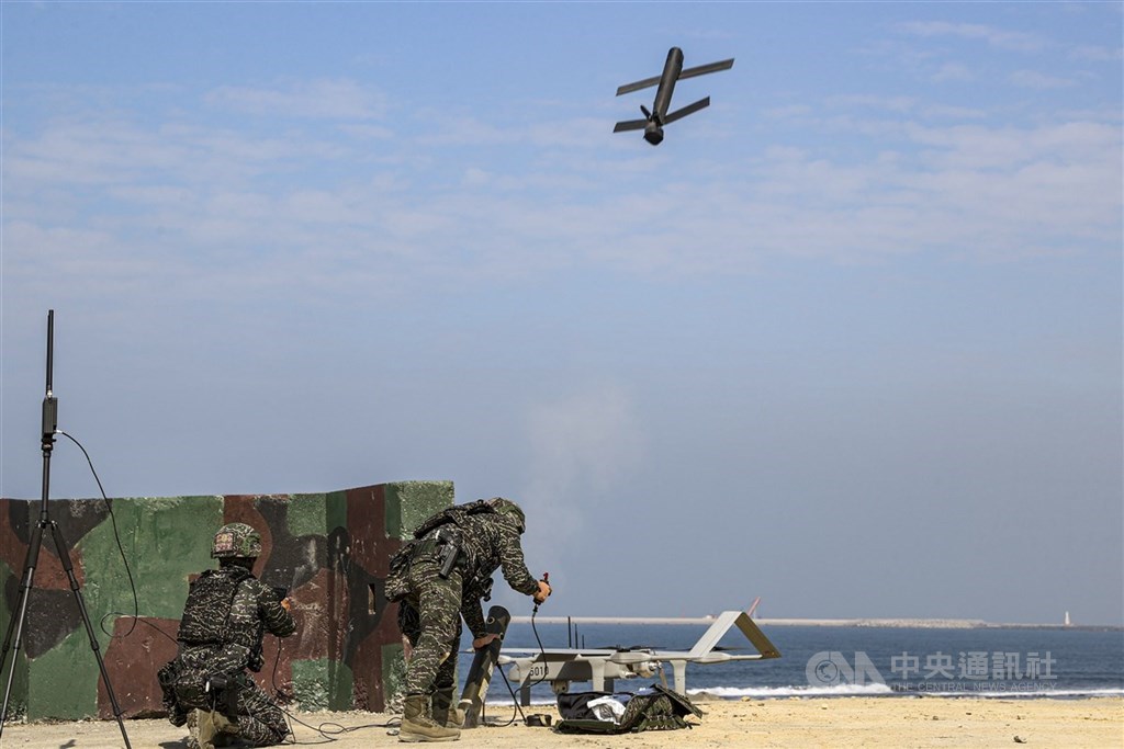 圖為海軍攻擊型無人機實彈發射。（中央社檔案照片） 圖：中央社提供