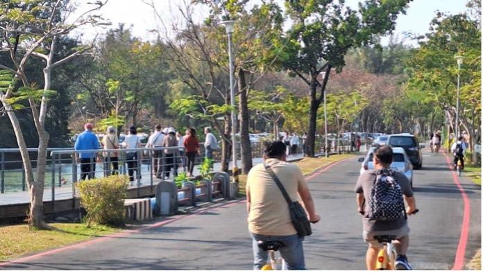 澄清湖風景區春節入園人數呈倍數成長。 圖：高雄市公園處/提供