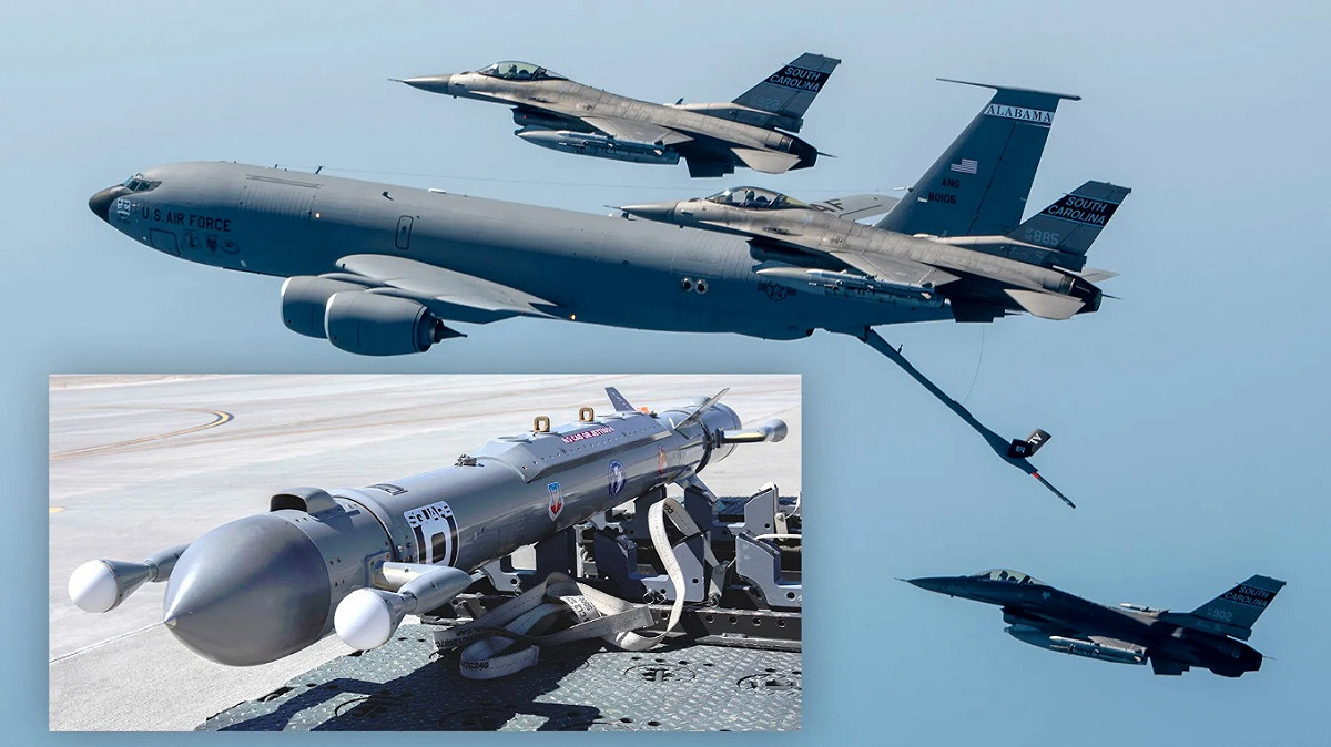 美國空軍調派12架掛載「憤怒小貓」電子戰吊艙（左下圖）的F-16戰機前進部署中東。 圖：翻攝US Air Force