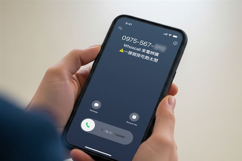 民眾頻繁接到「一接就掛」電話時，代表個人門號可能已淪為詐騙集團眼中的活躍名單。 圖：Whoscall提供