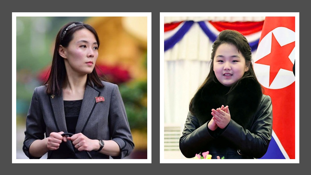 北韓勞動黨第九次代表大會「人事大洗牌」。金正恩胞妹金與正（左）升任「部長」級別；金正恩13歲女兒金主愛（右）則被傳接掌導彈管理局。 圖：新頭殼合成/資料照片