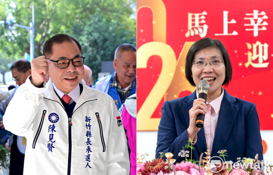 國民黨新竹縣提名紛擾不斷，身兼國民黨組發會主委的副秘書長李哲華25日再赴新竹縣與參選人陳見賢與徐欣瑩進行協調。 圖：翻攝自陳見賢與徐欣瑩臉書（新頭殼合成）