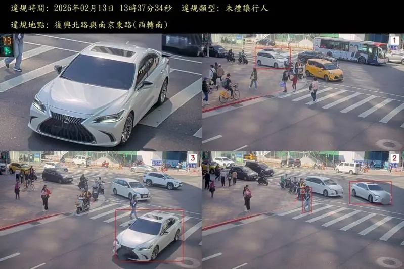 台北市3月1日起於南京東路與復興北路口將設科技執法。 圖：台北市交通警察大隊提供
