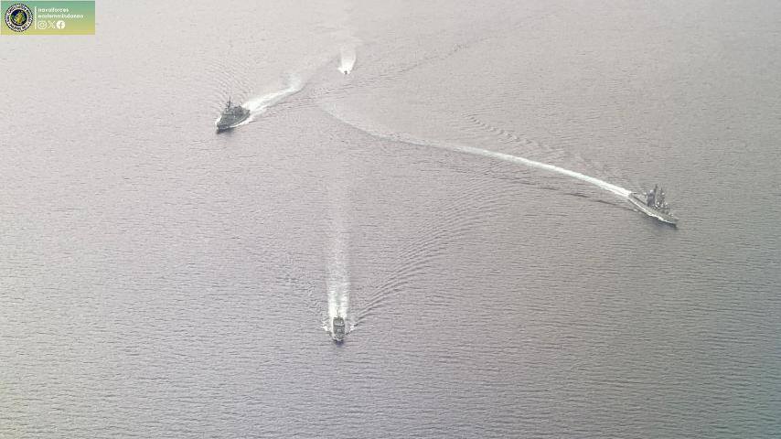 日美菲在台灣附近演習 圖：翻攝自菲律賓海軍的X