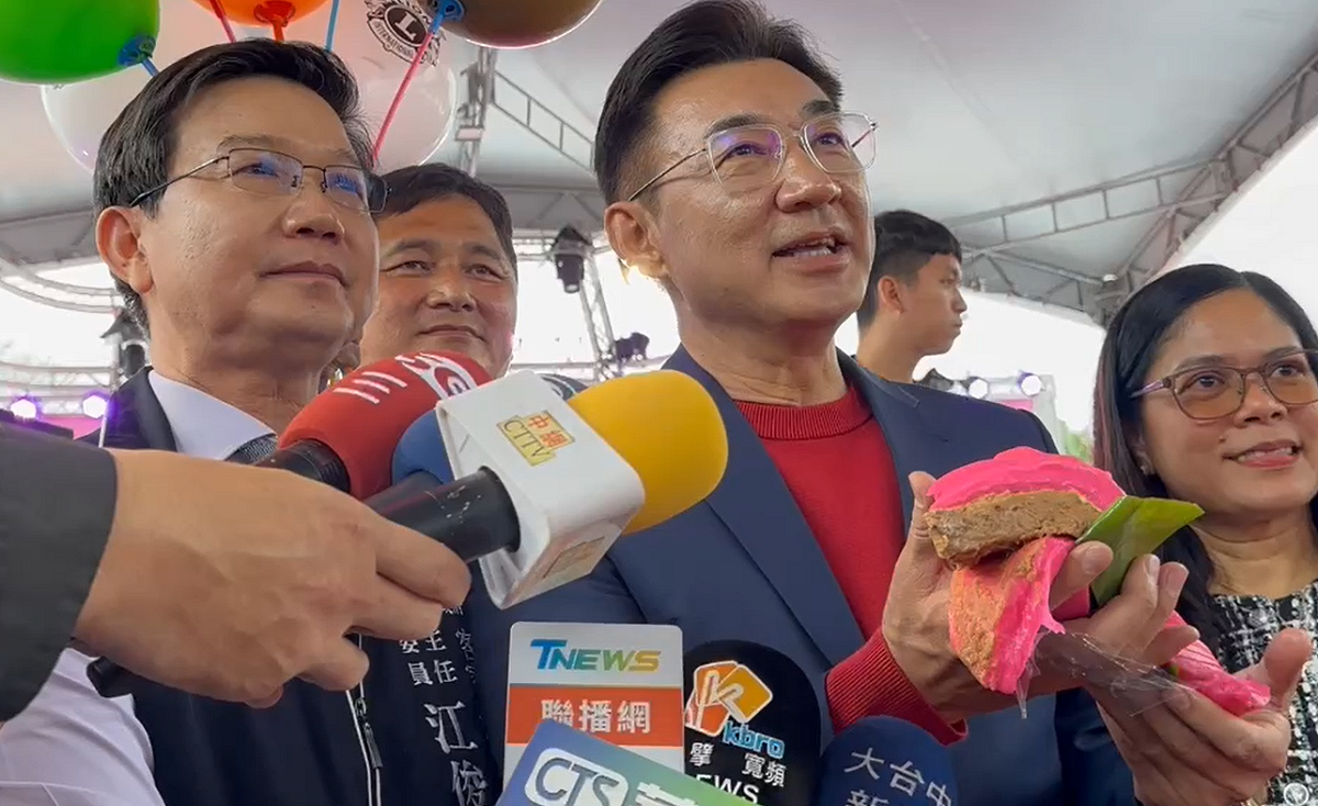 江啟臣出席新丁粄節活動受訪。 圖：江啟臣服務處/提供