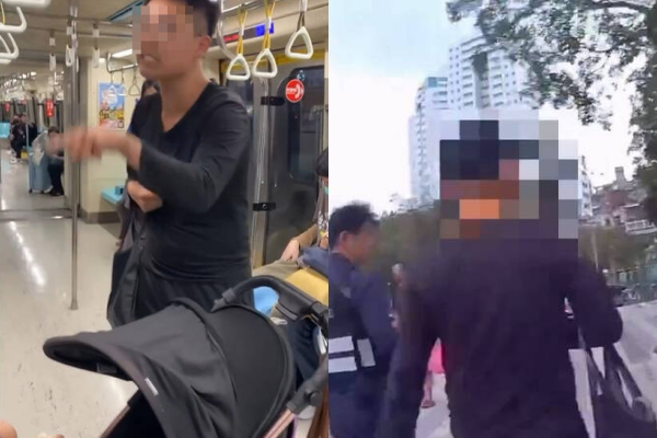 任姓男子毆打吳姓女子，只因看不慣吳女教育小孩。 圖：翻攝畫面
