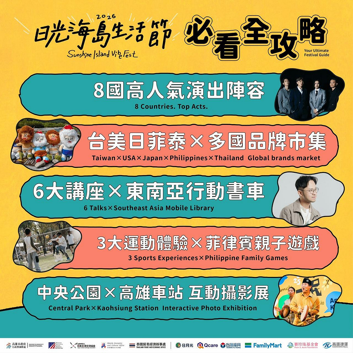 2026日光海島生活節透過輕鬆多元的活動形式，讓市民在交流中認識不同文化。 圖：高雄市行國處/提供