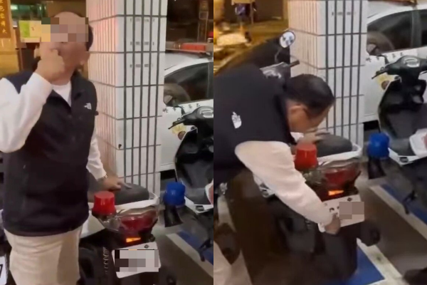 所長舔手指驗車遭質疑霸凌，基隆市警局發出人事令，徐姓所長調離現職以利後續調查。 圖：翻攝畫面