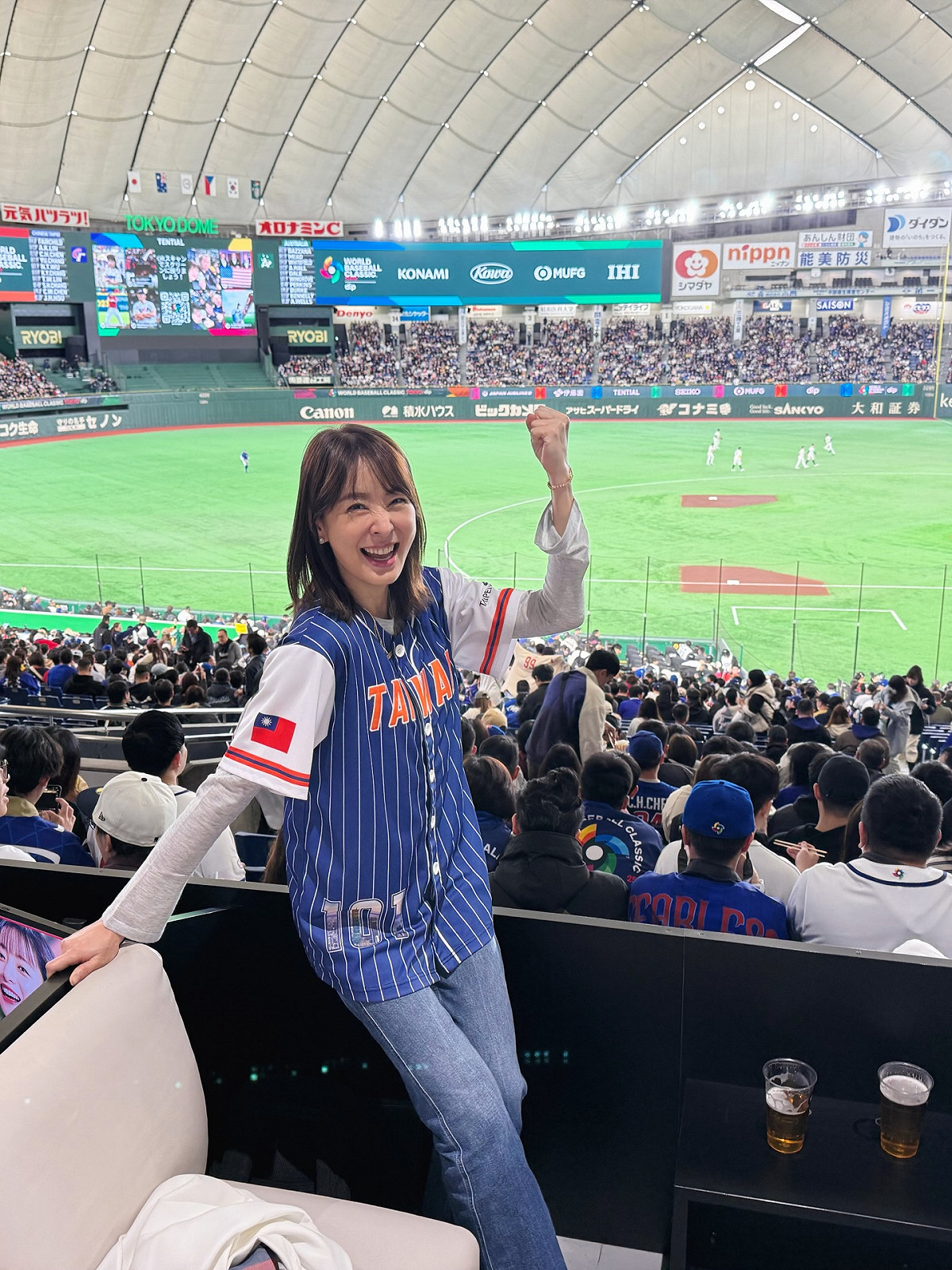 賈永婕飛東京替台灣隊加油，喊話明天贏回來「打爆日本」。 圖：取自賈永婕臉書（資料照）