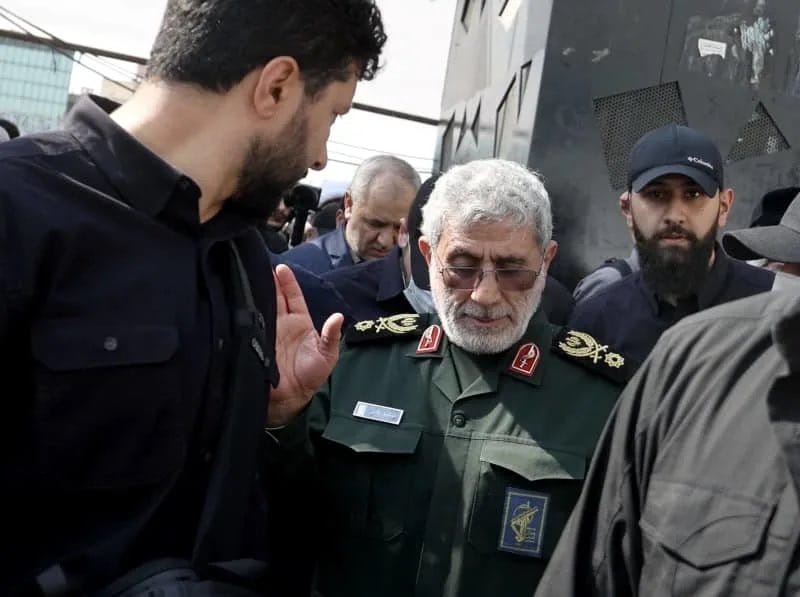 傳聞伊朗伊斯蘭革命衛隊（IRGC）聖城旅指揮官卡尼是以色列間諜，現在以在以色列安全地帶。 圖：翻攝自@Martin_Sedi
