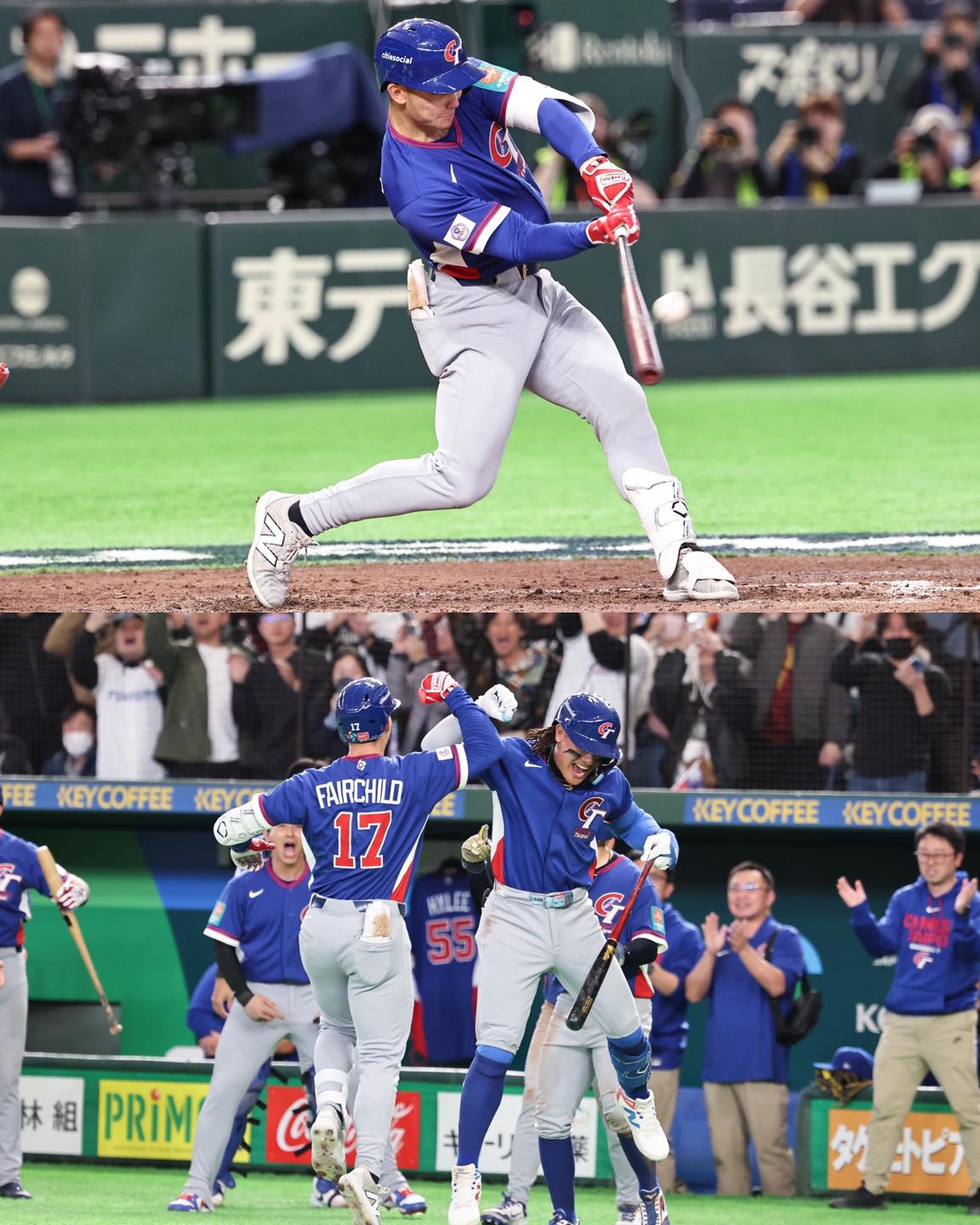 「費仔」Sturat Fairchild轟出2分全壘打。 圖：取自CPBL 中華職棒臉書