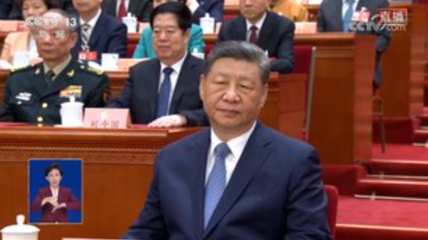 中國國家主席習近平出席中國兩會。 圖 : 翻攝自央視新聞