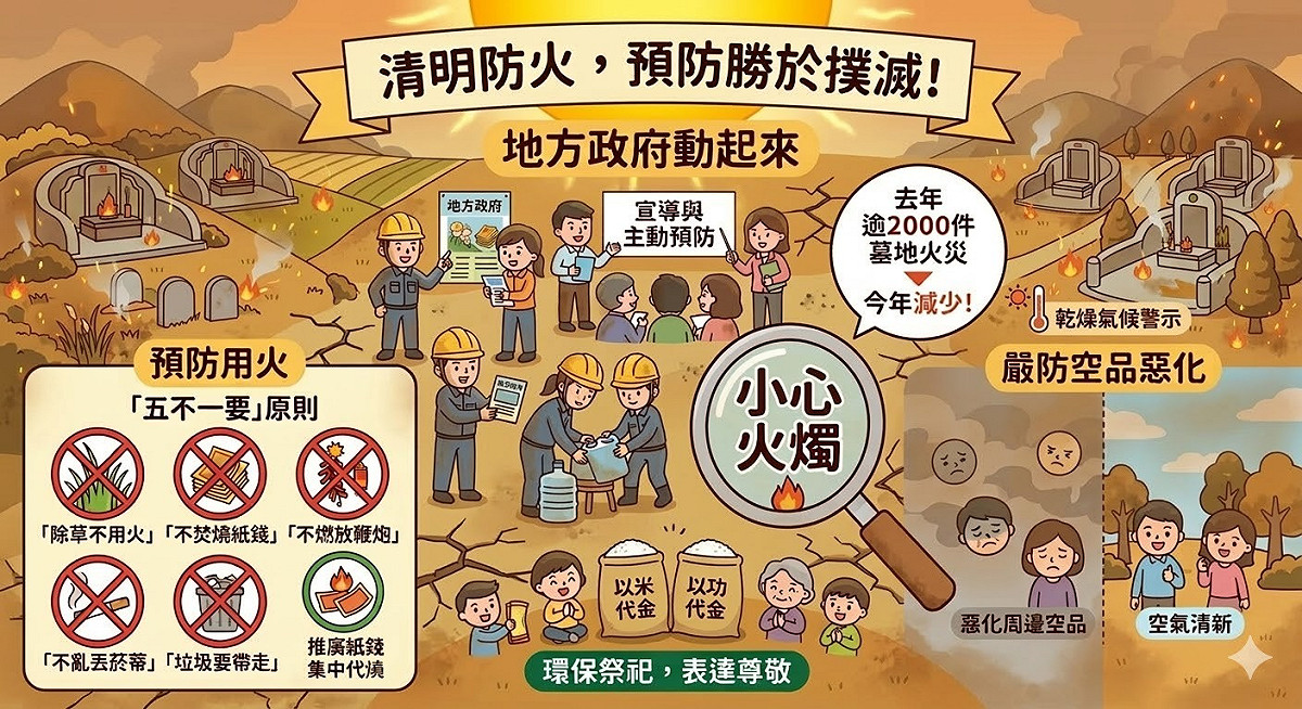 環境部呼籲，清明防火，預防勝於撲滅。 圖：取自環境部